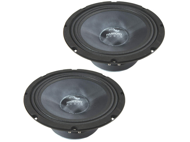 8 Inch Midrange Midbass Car Speakers 4 Ohm Carbon Cone Mid bass punch for door and kick panel builds, pairs with horns tweeters and crossovers,...