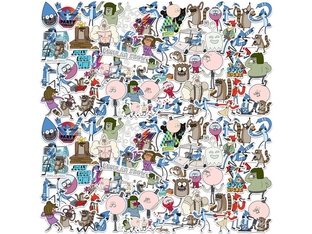 Regular Show 100 Vinyl Stickers Waterproof Die-Cut Decals Laptop Scrapbook