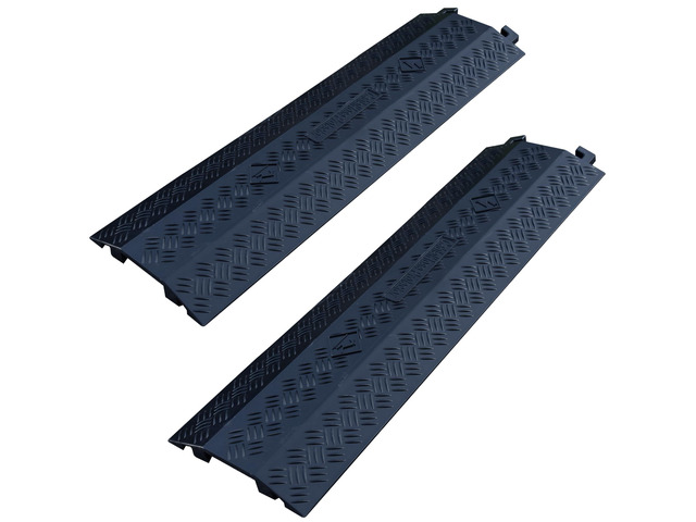2-Pack Black 40' Cable Ramp 1-Channel Heavy Duty Cord Ramp 2000 lbs Capacity, Black Drop Over Hose & Cord Protector for Indoor Outdoor High...
