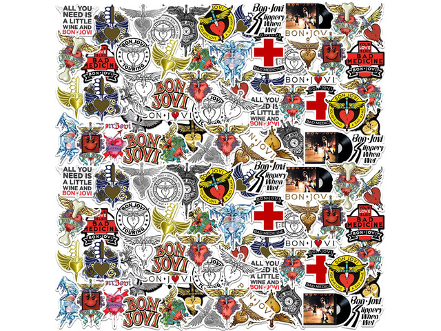 Bon Jovi Album Art Band Logo 150 Vinyl Stickers Waterproof Die-Cut Decals