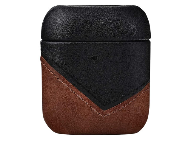 Premium Leather Case Compatible with Apple AirPods 1 & 2, Wireless Charging, Two-Piece Design, Terra