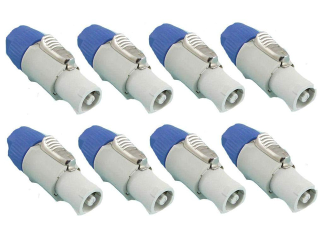 8 ProCraft PC-TSC044 Gray Power Out AC Cable End 20A PowerCON Compatible Includes eight 20A gray power-out AC cable end connectors compatible...
