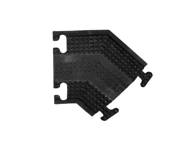 Drop Over Floor Cord Cover 45 Degree Right Turn 1 Channel Cable or Wire Protector Rubber Ramp Turn for Indoor and Outdoor Use Black