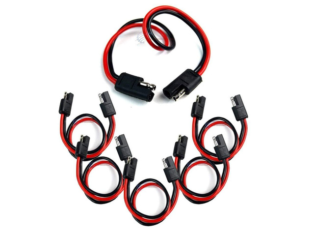 20 Pack 14 Ga 12' Inch Quick Disconnect 2 Pin Polarized Molded Power Connectors