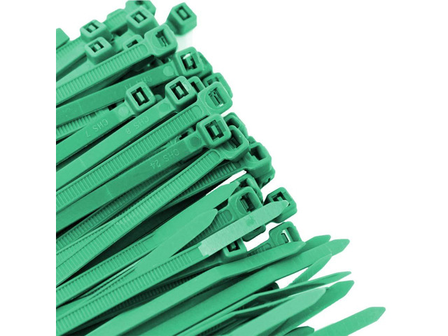 Pro Tie Standard Duty, Self-Locking Nylon Cable Wire Ties for Indoor and Outdoor Use 11.8-Inch, 50 lbs. Tensile Strength, Green Nylon, 100-Pack...