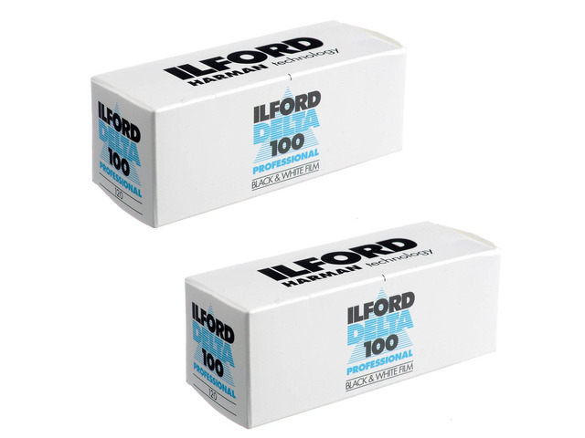 2 X 1743399 Delta Pro 100 120 Fine Grain Medium Speed, Black and White Film, ISO 100, 120 Size