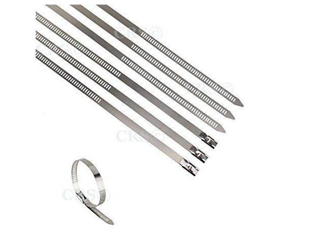 JC Performace Products USA (10 Pack) 310 Stainless Steel Cable Ties Positive Locking Ladder Hose Clamps