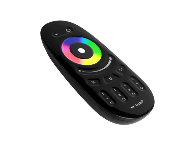 FUT096-B 4-Zone Touch RGBW Remote 2.4GHz, Wireless RGBW LED Touch Remote Controller, 4 Independent Zones, Color & White Control