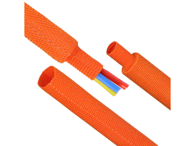 Heat Shrink Braided Sleeving, 16ft Automotive Wire Harness Wrap, High Temp Abrasion Resistant Wiring Cable Protection Protection & Organizing...