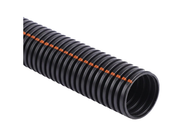 UV Resistant Flame Retardant Nylon Split Wire Loom Tubing 3/8 Inch 10 Ft Long Black with Orange Stripes Sunlight Protected Cable Protection...