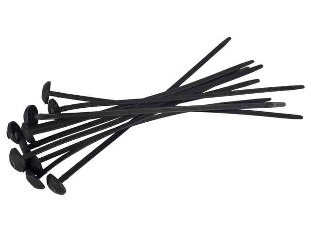 Pro Tie Button Head Nylon Cable Ties for Indoor and Outdoor Use 9.65-Inch, 100lbs. Tensile Strength, High Impact Black Nylon, 10-Pack (PN: B10BH10)