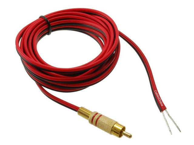 CablesOnline, 10ft 18 AWG Speaker Wire Single Cable with RCA Male Plug, AV-SK110