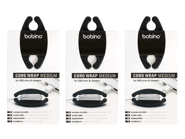 Cord Wrap Value Bundles - Medium - Black - Pack of 3 (3)