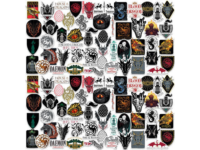 House of The Dragon 150ct Vinyl L Deluxe, Skateboard, Indoor/Outdoor