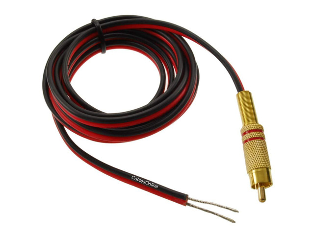 CablesOnline, 6ft 18 AWG Speaker Wire Single Cable with RCA Male Plug, AV-SK106