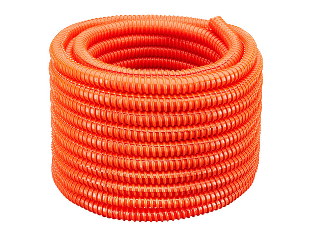(2' Dia x 100 ft, Orange) Flexible Corrugated PVC Split Tubing and Convoluted Wire Loom