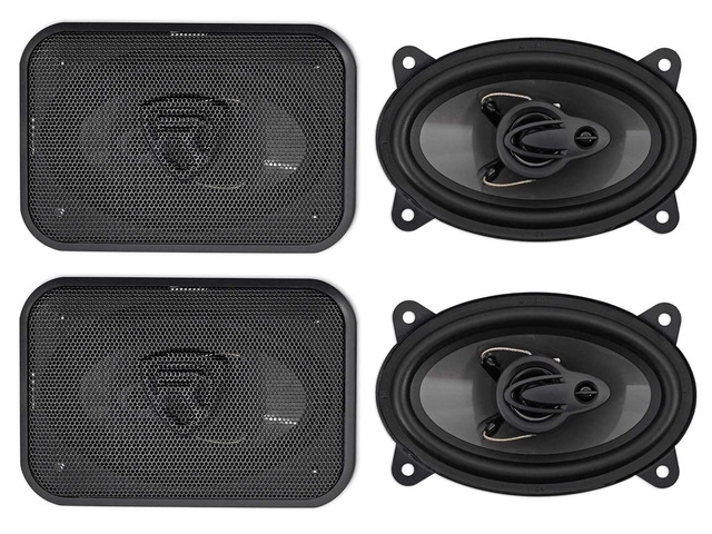 RV46.3A 4x6 3-Way CEA-Rated Car Speakers, 4 Ohm, 4-Pack 500W Peak / 70W RMS, Polypropylene Cone, PEI Dome Tweeter, Super Tweeter, OFC Voice Coil,...