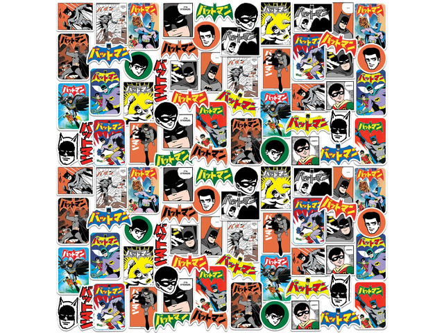 Batman and Robin Manga Classic 150 Vinyl Stickers Waterproof Die-Cut Decals