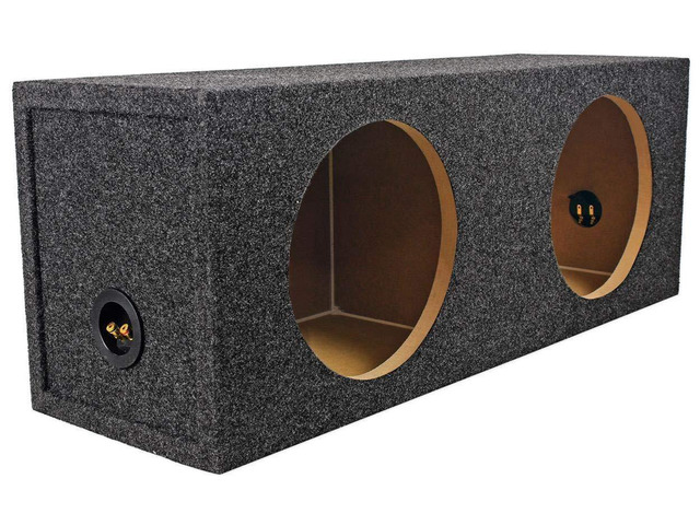 RD10 Dual 10' 1.0 cu. ft. 3/4' MDF Sealed Subwoofer Enclosure Sub Box, Made in USA, Car Audio, Gold Spring-Loaded Terminals, 10' Mounting Depth,...