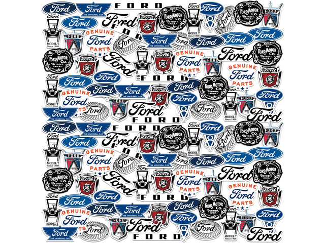 Ford Branding 100 Vinyl Stickers Waterproof Die-Cut Decals Laptop Scrapbook