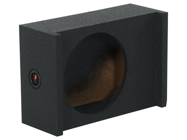 RQT12 12' Shallow Sealed Bedliner Car/Truck Sub Box Enclosure Made in USA, 3/4' MDF, Sprayed Bedliner Finish, Downfiring Design, 0.65 Cu. Ft.,...