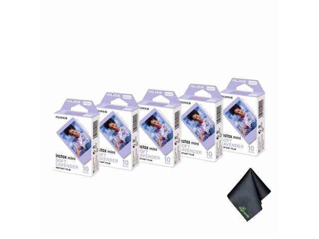 INSTAX MINI Soft Lavender Film 50 Exposures Bundle For Instant Photos, Scrapbooks & Sharing Includes Cleaning Cloth