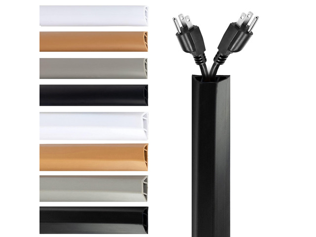 TV Cord Hider Cable Protector - Strong Self Adhesive Wall Cord Cover Cable Hider - Low Profile Cable Management Wall Cord Concealer Cable Raceway