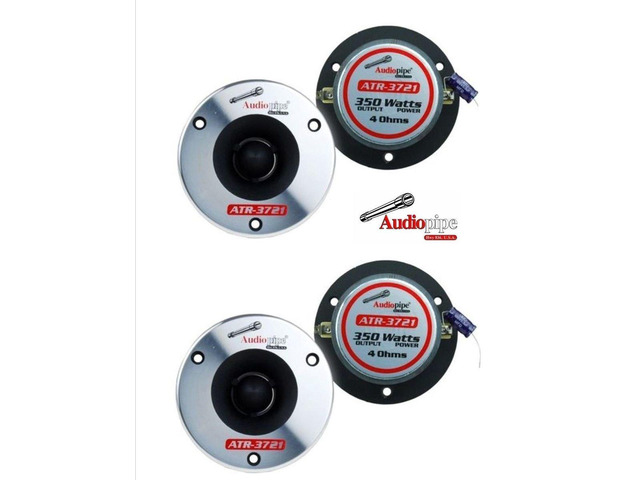 2 Pair 3-3/4 Aluminum Bullet Titanium Horn Tweeters ATR-3721 350 Watts Max 4 Ohm