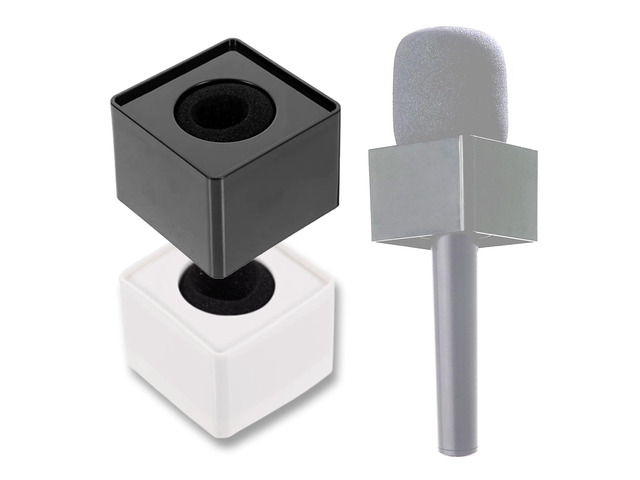 2pc Professional Mic Flags - Universal Fit for Handheld Microphones - Reporter Handset Cover Logo Display Badge - Branding Plate Identifier Marker...