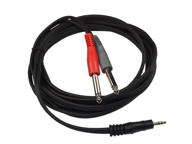 10 ft Balanced 1/8 Inch (3.5mm) TRS to Unbalanced Dual 1/4 Inch (6.35mm) TS Cable for Speakers, CD Players, MP3 Players, Walkmans and M-Audio...