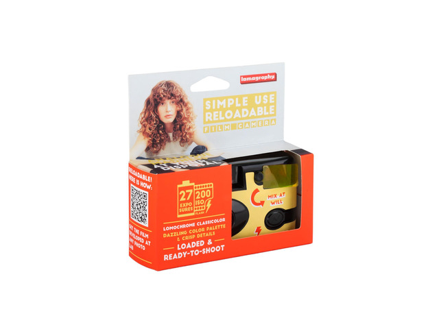 Simple Use Reloadable Film Camera, 35mm, Built-in Flash with Color Gel Filters, Classicolor ISO 200 Color Negative Film