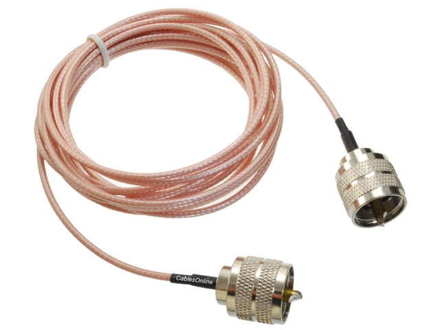 CablesOnline, 10ft UHF PL259 Male to UHF PL259 Male RG316 50-Ohm Low Loss Coaxial Cable, UC110