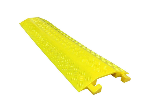 EZ Runner PVC Drop Over Cable Ramp Cable Protector - Single Channel - Yellow