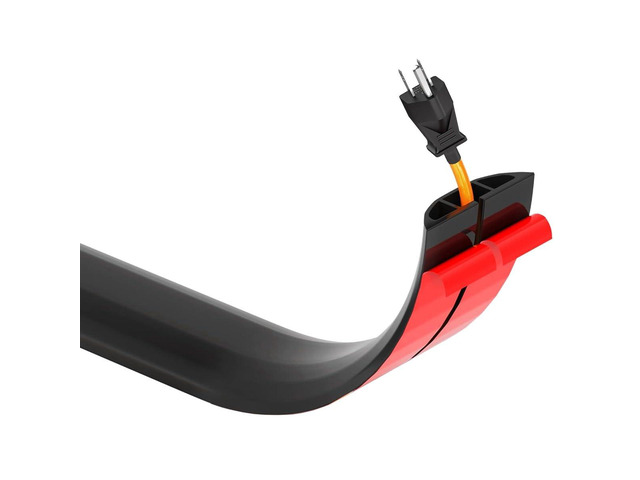 Silicone Floor Cord Cover - 5 Ft Flexible Cord Protector, Self Adhesive, for Concealing Extension Cable, Protecting Wires, Prevents Trips 2.5in W...