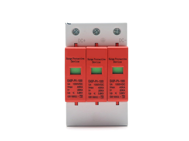 Arrester Device SPD 3P DC 500V 800V 1000V 20~40KA Surge Protective Device House Photovoltaic PV Solar System Arrester Surge Lightning Protector...