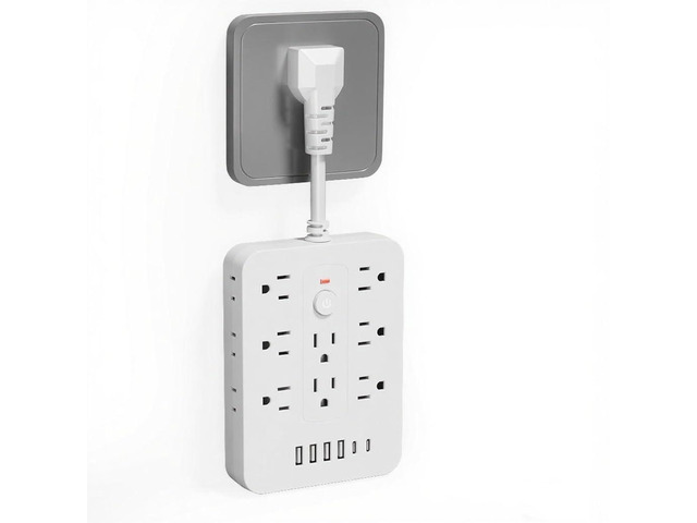 20-in-1 Power Strip with Overload Protection, Short Cord,5FT and 10FT, Black/White Color Options, 14 Standard US Sockets, 4 USB Ports, 2 Type-C...