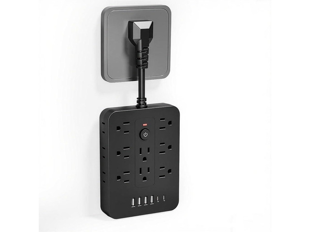20-in-1 Power Strip with Overload Protection, Short Cord,5FT and 10FT, Black/White Color Options, 14 Standard US Sockets, 4 USB Ports, 2 Type-C...