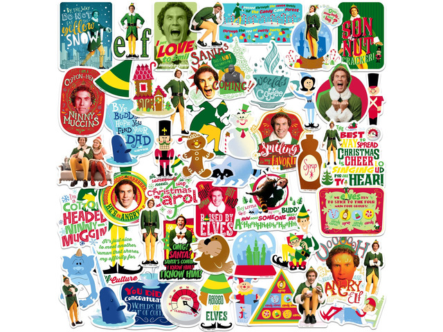 Buddy The Elf 50 Vinyl Stickers Waterproof Die-Cut Decals Laptop Scrapbook