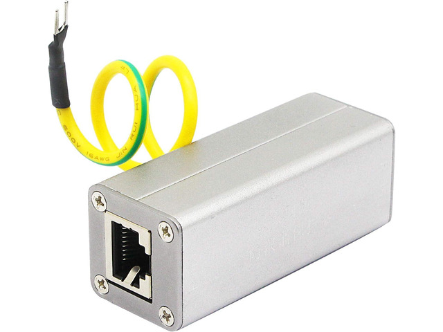 Outdoor Ethernet POE+ / RJ-45 Surge Protector (Shielded) for Thunder & Lightning Protection (Gigabyte)