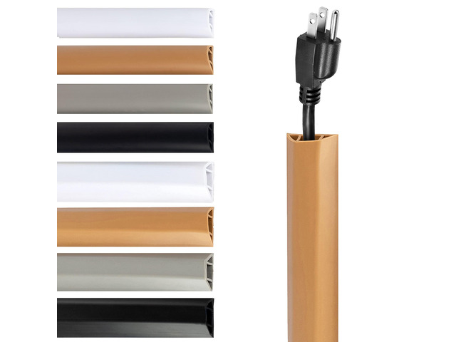 TV Cord Hider Cable Protector - Strong Self Adhesive Wall Cord Cover Cable Hider - Low Profile Cable Management Wall Cord Concealer Cable Raceway