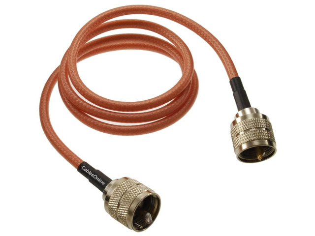 CablesOnline, 3ft RG400 Double-Braided SPC Shield with UHF PL259 Male/Male 50 Ohm Coaxial Cable, R4-U003
