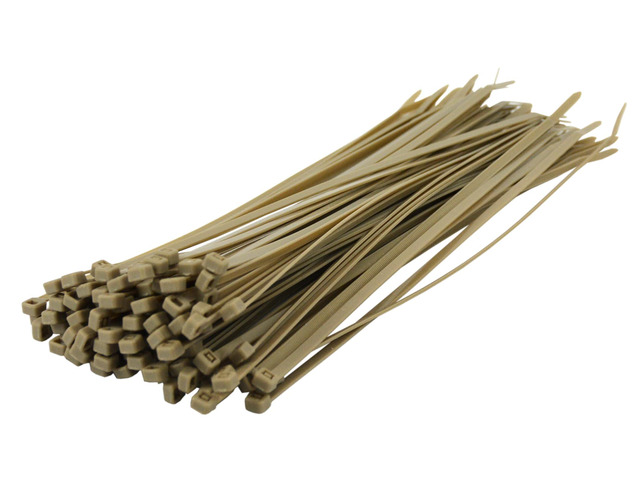 Pro Tie Standard Duty, Self-Locking Nylon Cable Wire Ties for Indoor and Outdoor Use 11.8-Inch, 50 lbs. Tensile Strength, Tan Nylon, 100-Pack...