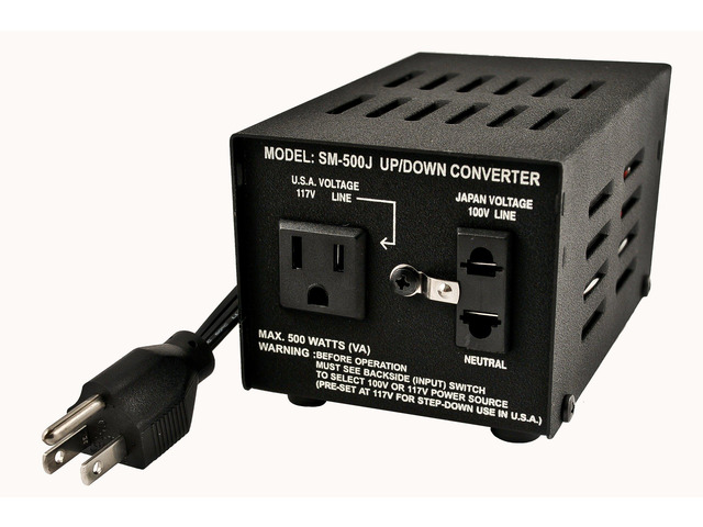 SM-500J Japanese 500 Watt Step Up/Down Voltage Transformer Converts Japan 100 Volt to 110 Volt USA Power OR Vice Versa