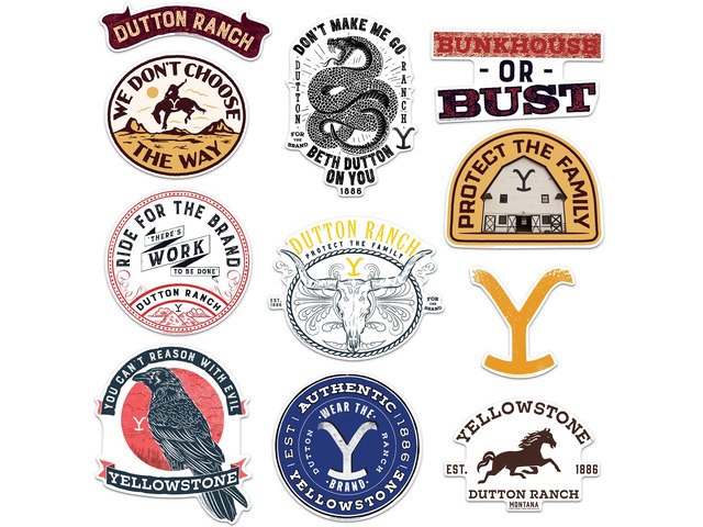 Yellowstone 150ct Vinyl L Deluxe Stickers, Skateboard, Indoor/Outdoor