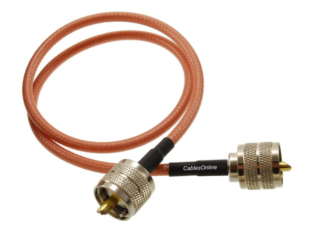 CablesOnline, 2ft RG400 Double-Braided SPC Shield with UHF PL259 Male/Male 50 Ohm Coaxial Cable, R4-U002