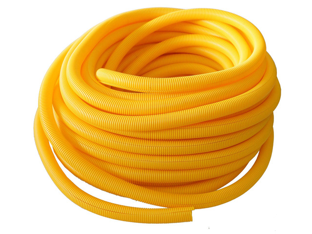 SLT14YL 1/4' x 100' Yellow Split Loom Split Wire Loom Polyethylene Conduit Corrugated Plastic Tubing Sleeve for Various Automotive, Home, Marine,...