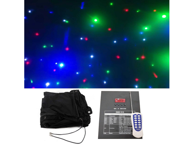 LED Stage Backdrop w/Remote 10x6.5FT LED Star Light Curtain Backdrops Galaxy Starry Background Props Photography Night Sky Stars Cloth for Wedding...