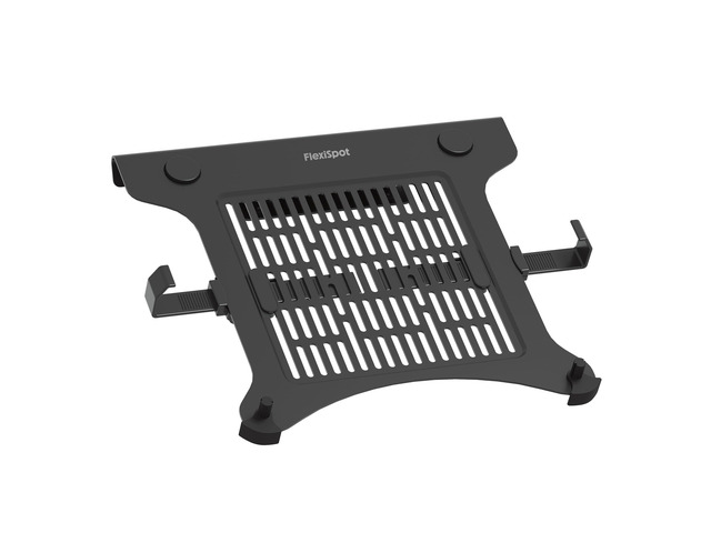 Laptop Tray for Monitor Arm, VESA Mount 75x75 & 100x100mm, Fits Laptops up to 17.3in, Notebook Tray with Lockable Clips for Home Office- Black