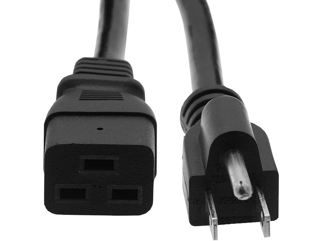Heavy Duty C19 to NEMA 5-15P AC Power Cord, (Compatible with Cisco P/N CAB-US515P-C19-US=), 15A/125V, 14 AWG, 5-15P to C19, (NEMA 5-15P to...