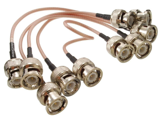 CablesOnline, 6-inch BNC Male to BNC Male RG316 Coax Low Loss RF Cables (5 Pack)